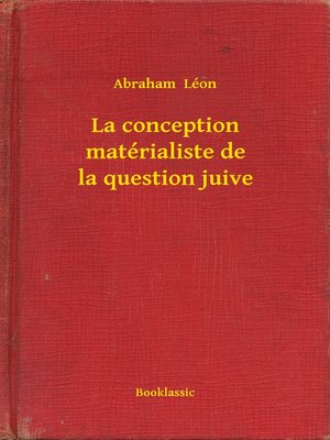 cover image of La conception matérialiste de la question juive